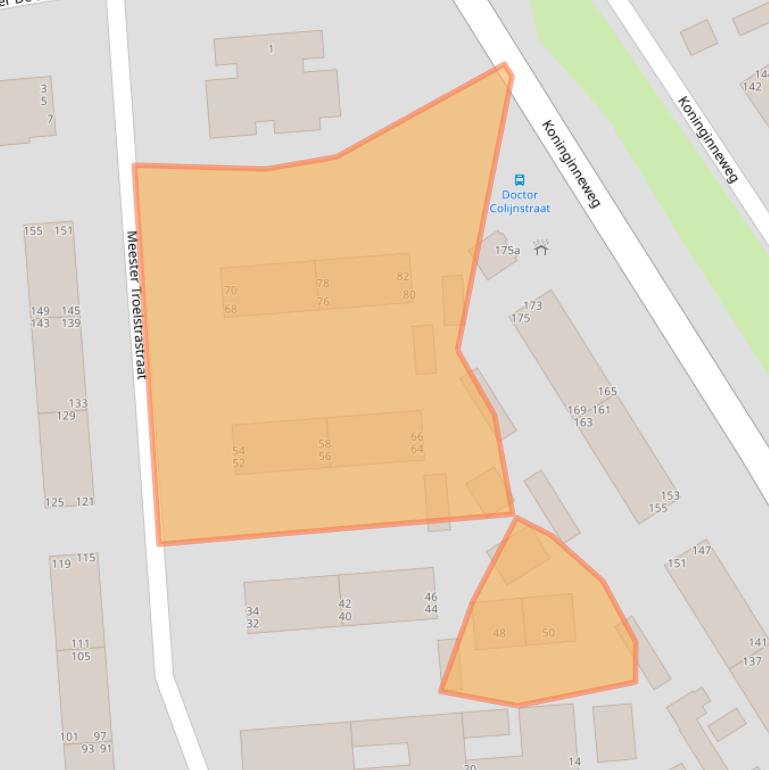 Kaart van postcodegebied 2982AZ.