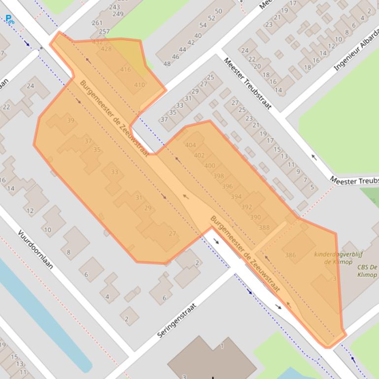 Kaart van postcodegebied 2982BE.