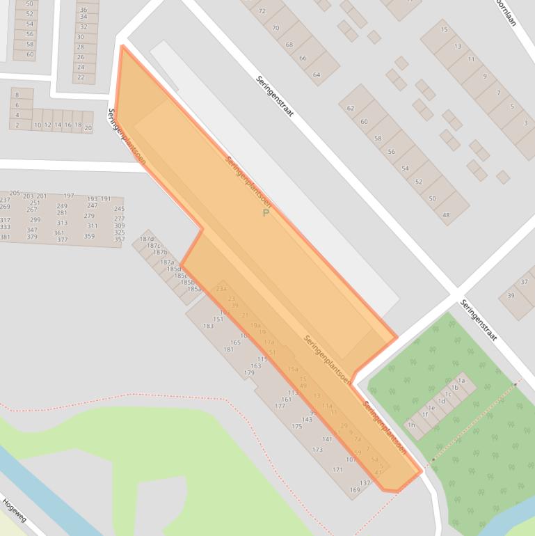 Kaart van postcodegebied 2982BH.