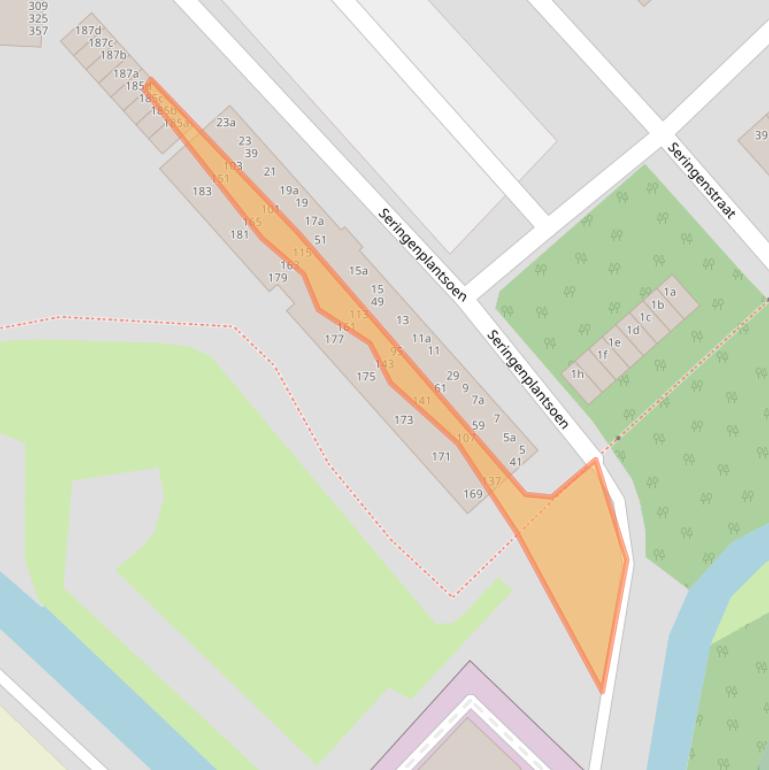 Kaart van postcodegebied 2982BJ.