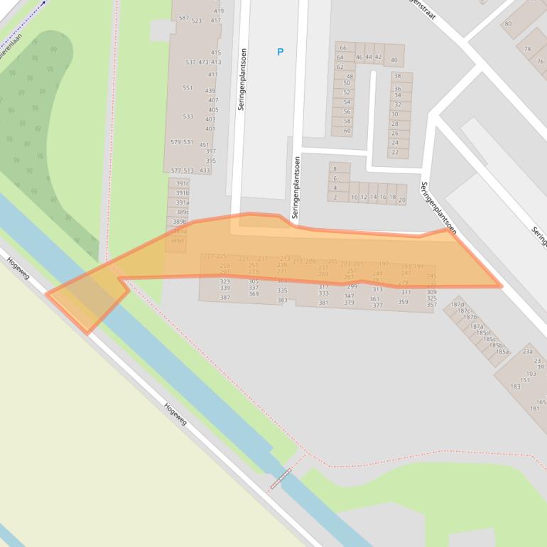 Kaart van postcodegebied 2982BL.