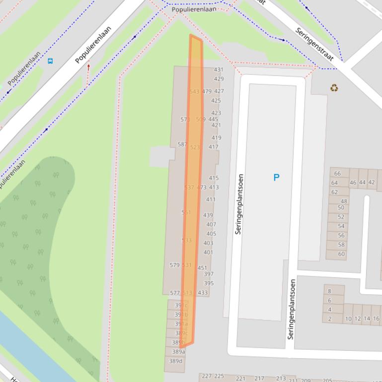 Kaart van postcodegebied 2982BR.