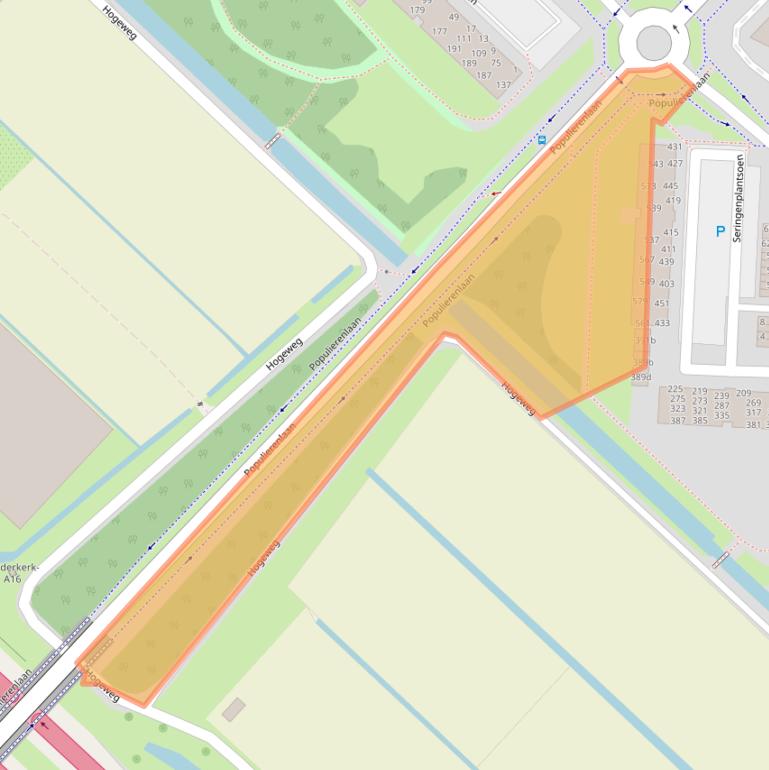 Kaart van postcodegebied 2982BS.