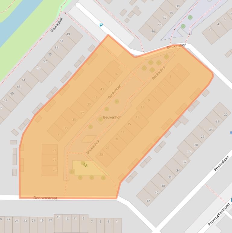 Kaart van postcodegebied 2982CB.