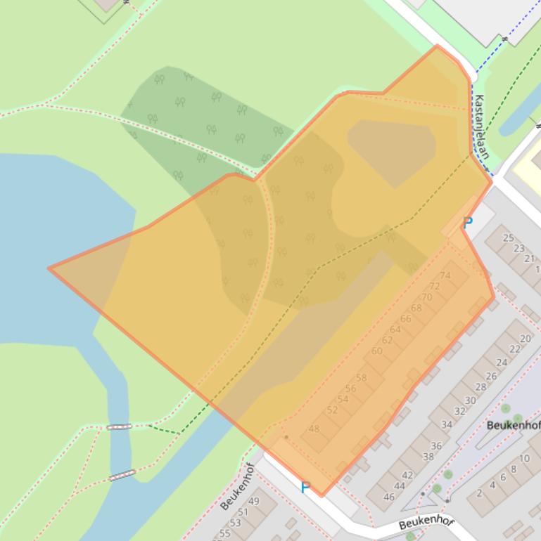 Kaart van postcodegebied 2982CE.