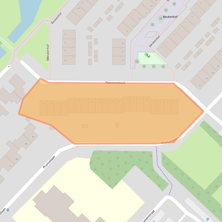 Kaart van postcodegebied 2982CG.