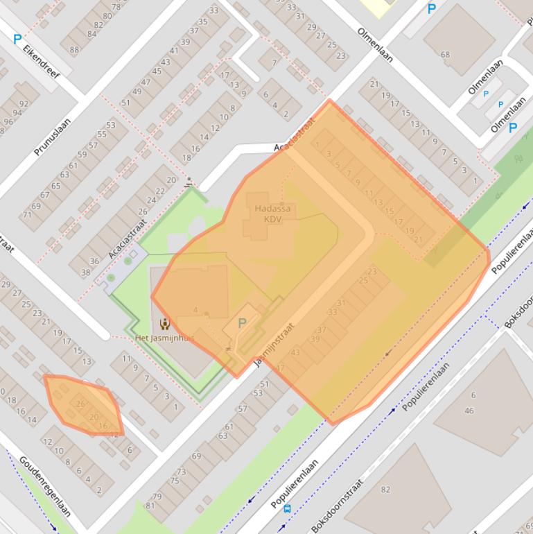 Kaart van postcodegebied 2982CK.