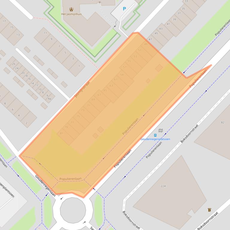 Kaart van postcodegebied 2982CL.