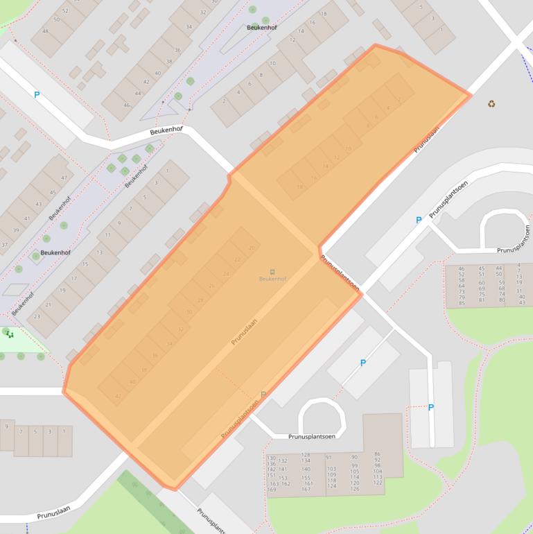 Kaart van postcodegebied 2982CT.