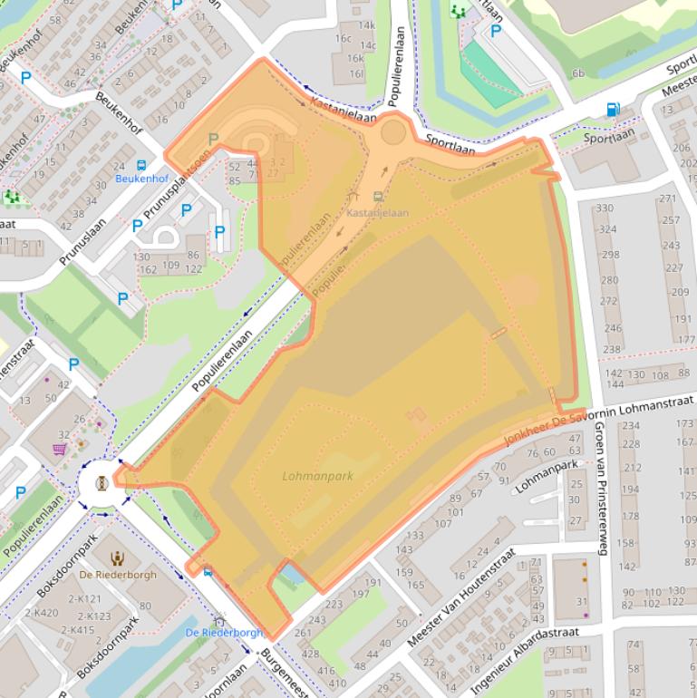 Kaart van postcodegebied 2982NA.