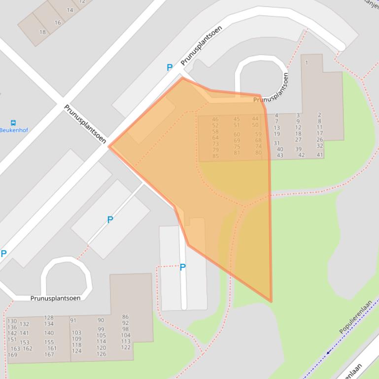 Kaart van postcodegebied 2982NB.