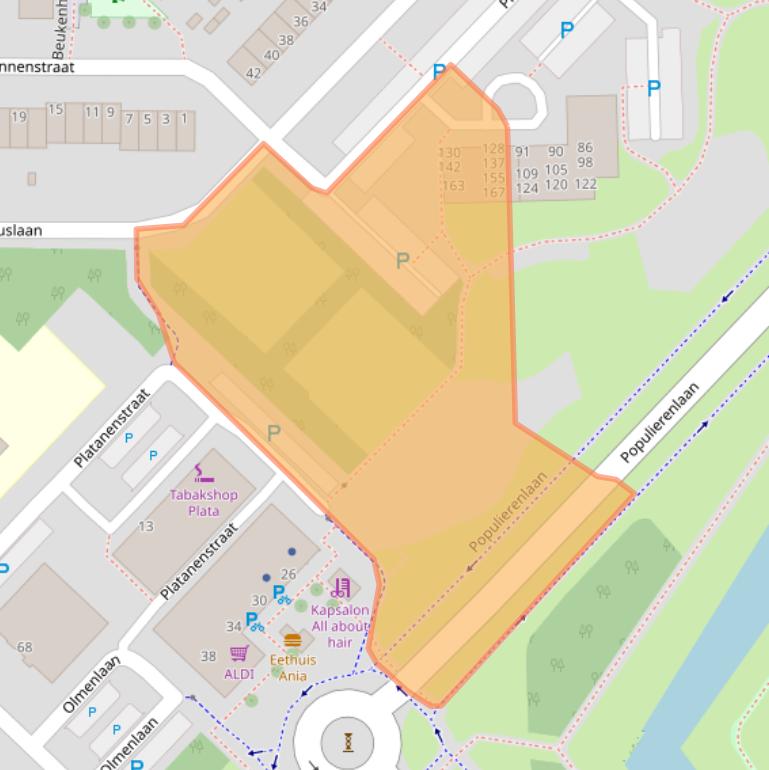 Kaart van postcodegebied 2982ND.