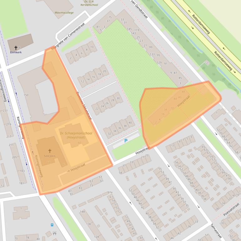 Kaart van postcodegebied 2982PE.