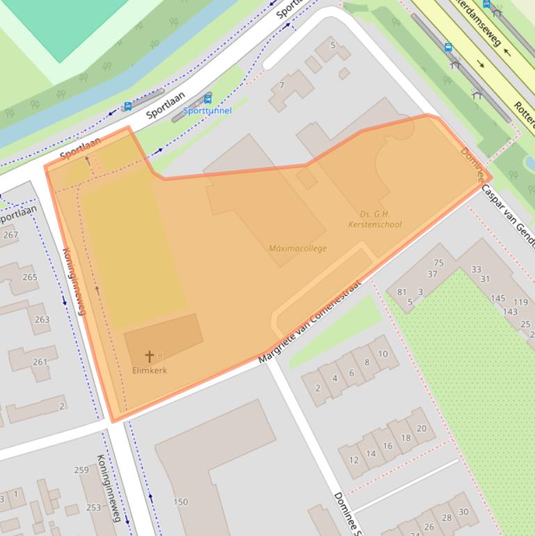 Kaart van postcodegebied 2982PH.