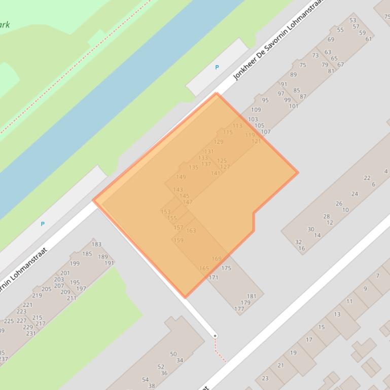 Kaart van postcodegebied 2982RC.