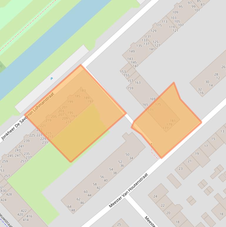 Kaart van postcodegebied 2982RD.