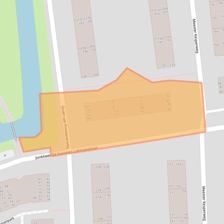 Kaart van postcodegebied 2982RJ.