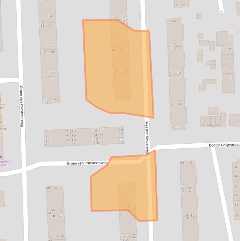 Kaart van postcodegebied 2982RL.