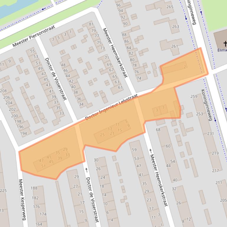 Kaart van postcodegebied 2982SE.