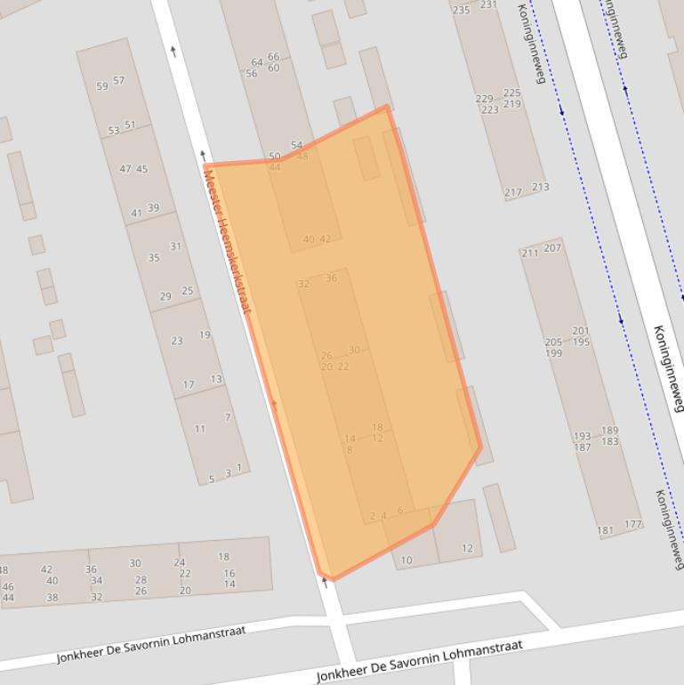 Kaart van postcodegebied 2982SJ.