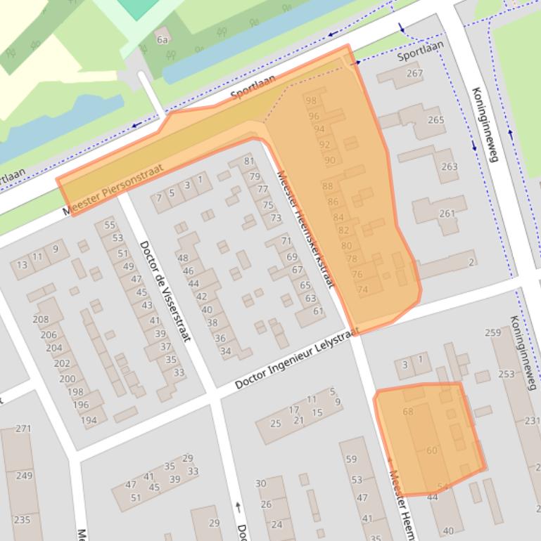 Kaart van postcodegebied 2982SK.