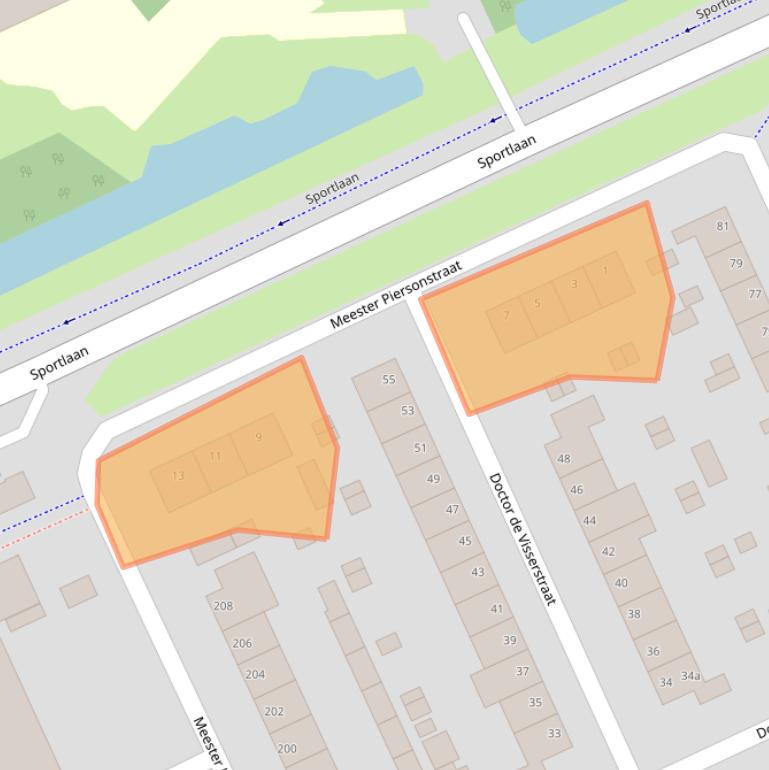 Kaart van postcodegebied 2982SL.