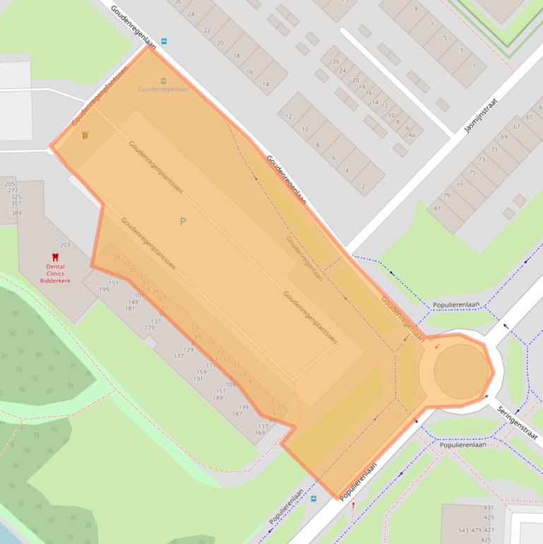 Kaart van postcodegebied 2982TB.