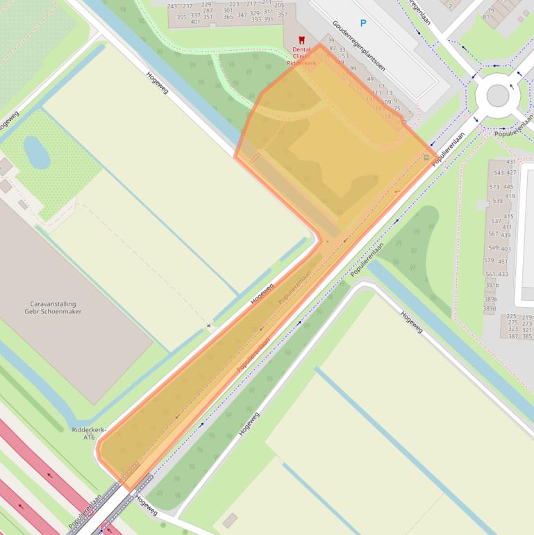 Kaart van postcodegebied 2982TD.