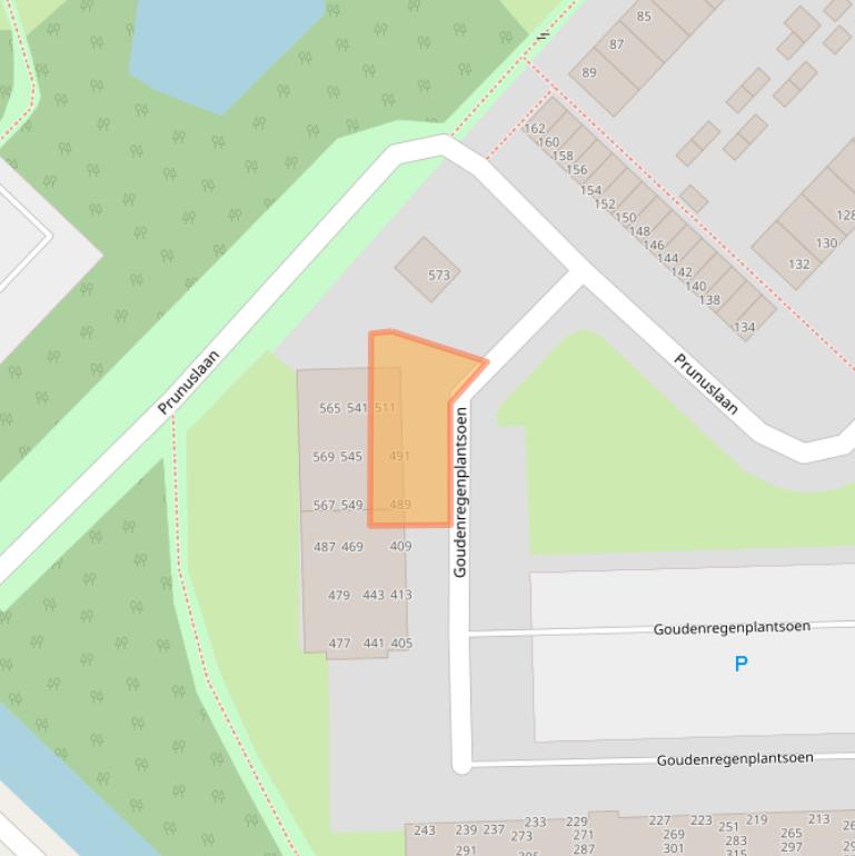 Kaart van postcodegebied 2982TL.