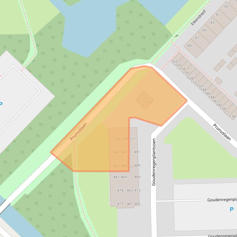 Kaart van postcodegebied 2982TM.