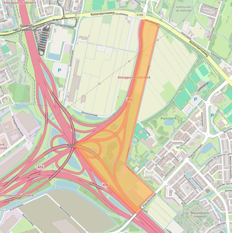 Kaart van postcodegebied 2982TP.