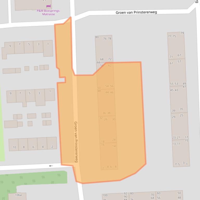 Kaart van postcodegebied 2982VC.