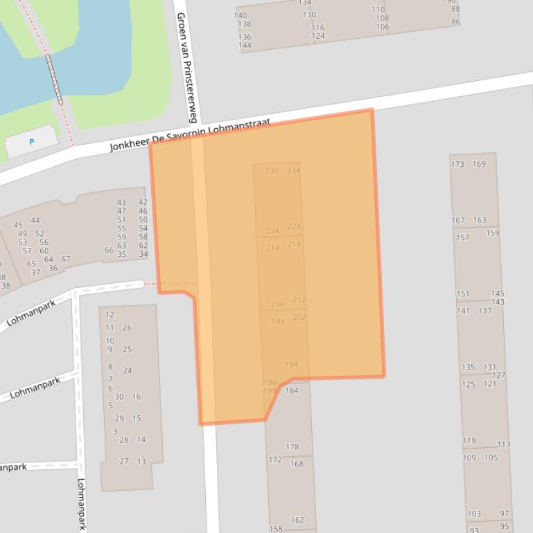 Kaart van postcodegebied 2982VG.