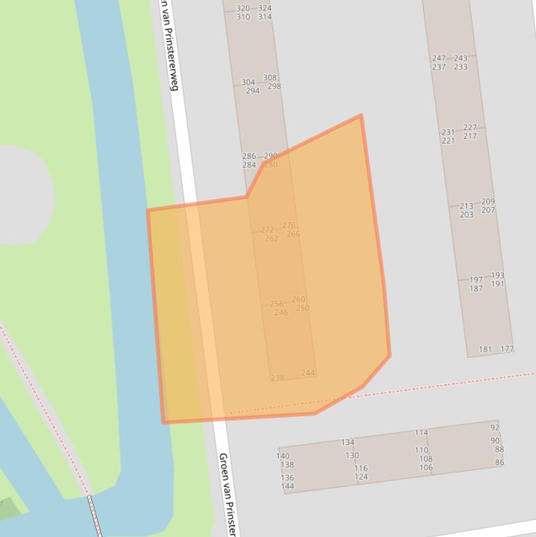 Kaart van postcodegebied 2982VH.