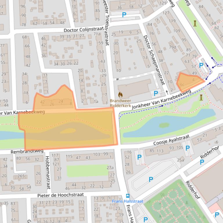 Kaart van postcodegebied 2982VL.