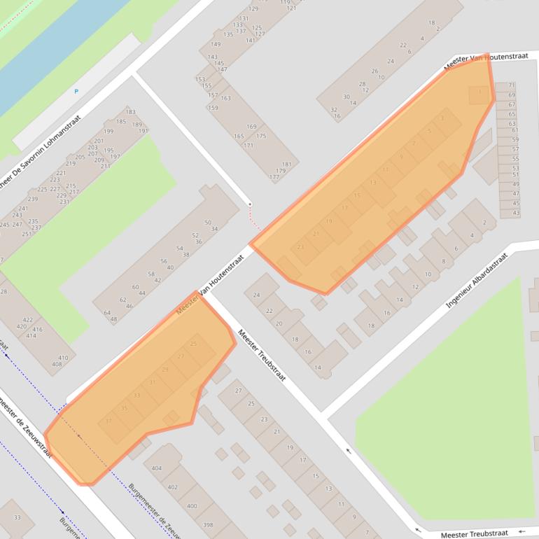 Kaart van postcodegebied 2982VP.