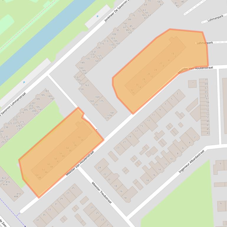 Kaart van postcodegebied 2982VR.