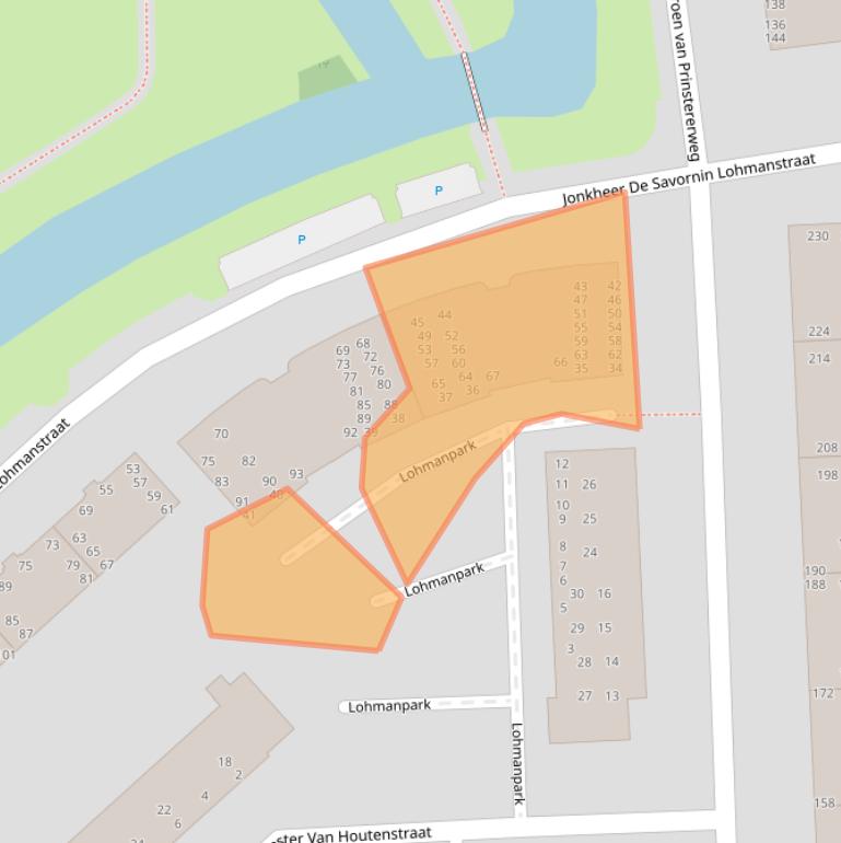 Kaart van postcodegebied 2982VT.