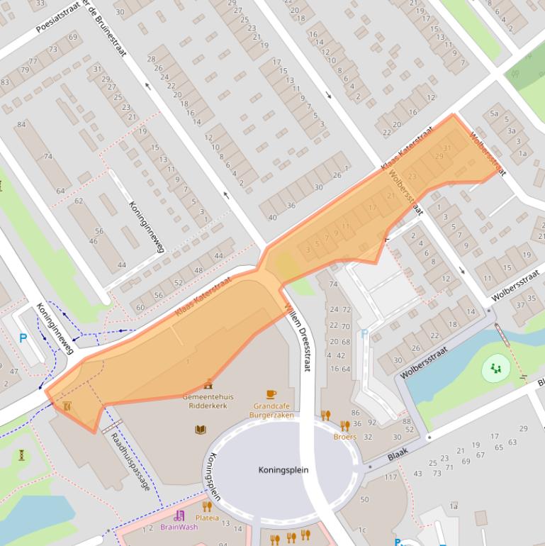 Kaart van postcodegebied 2982XE.