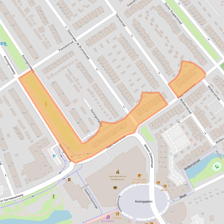 Kaart van postcodegebied 2982XG.