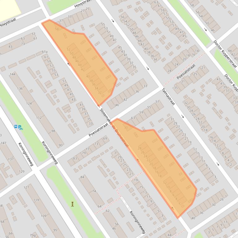 Kaart van postcodegebied 2982XL.