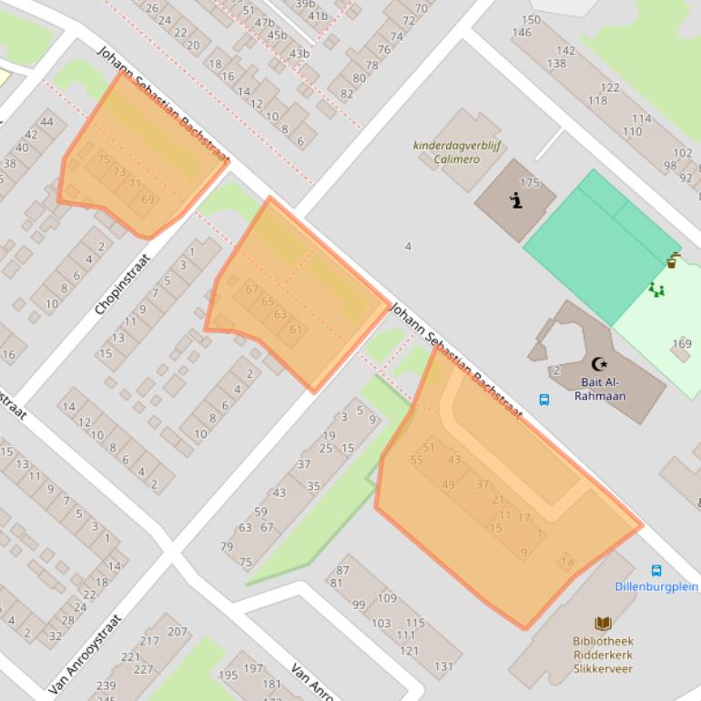 Kaart van postcodegebied 2983AA.