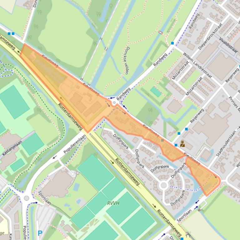 Kaart van postcodegebied 2983AD.