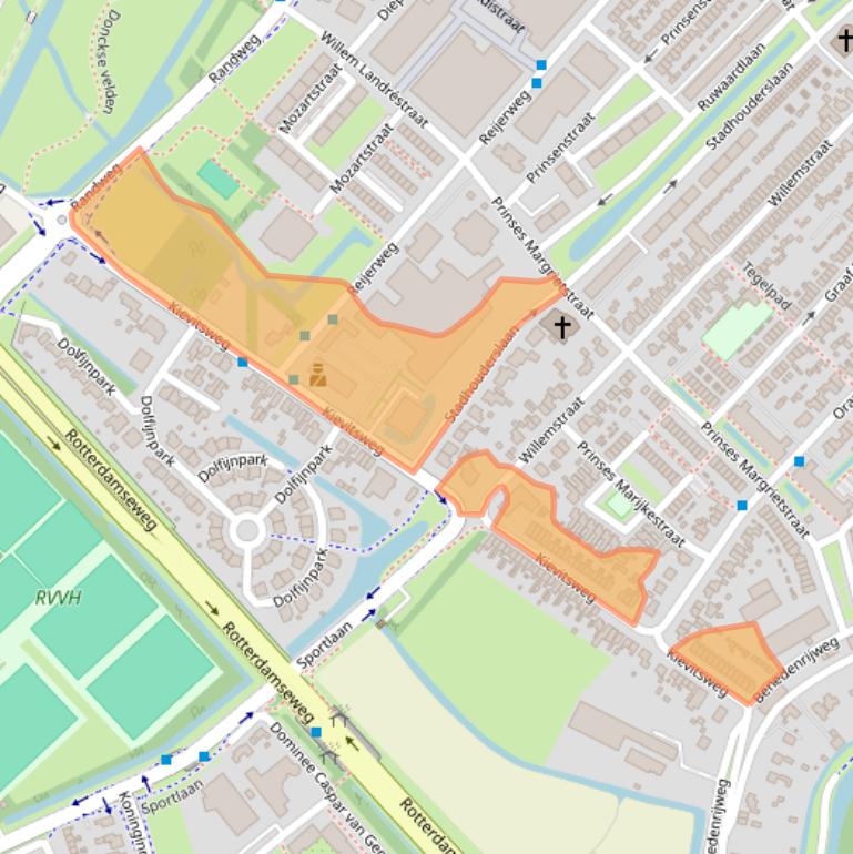 Kaart van postcodegebied 2983AE.