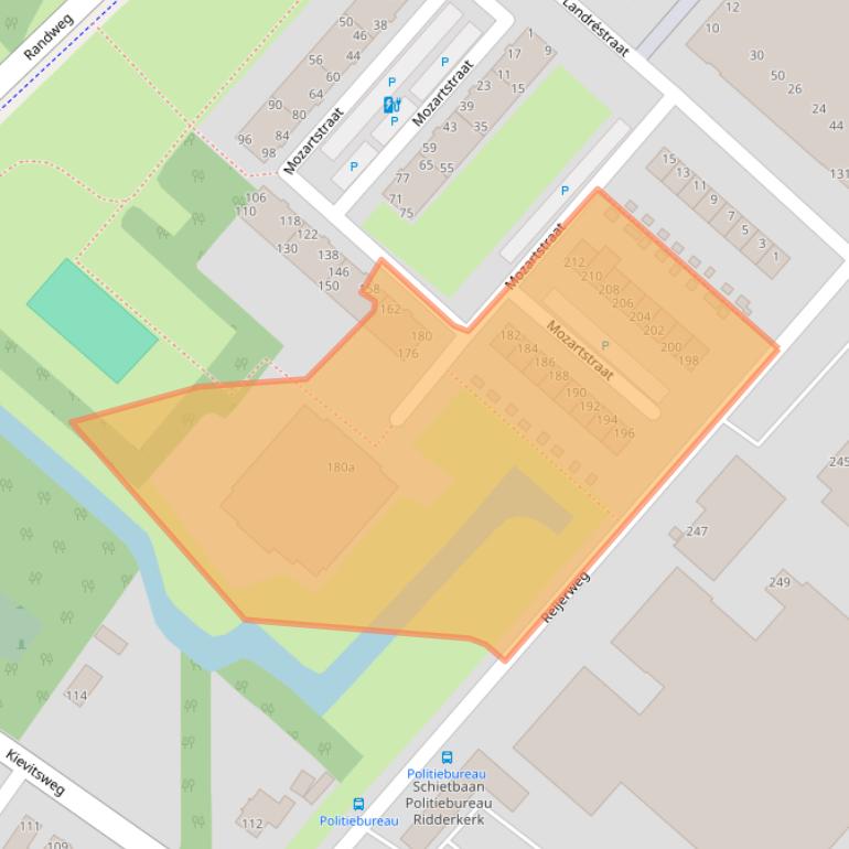 Kaart van postcodegebied 2983AK.