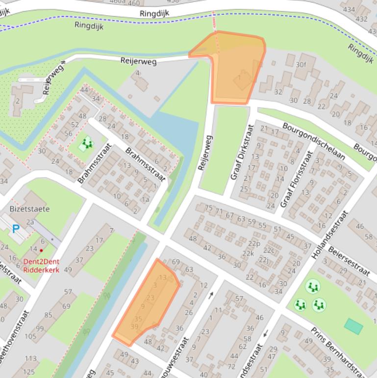 Kaart van postcodegebied 2983AM.