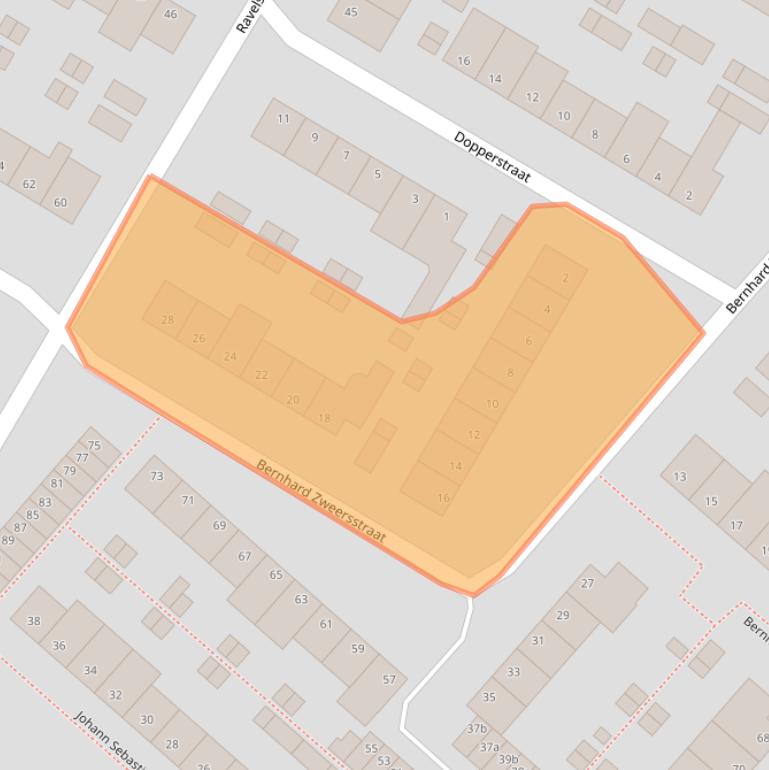 Kaart van postcodegebied 2983BB.