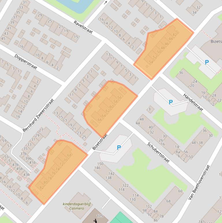 Kaart van postcodegebied 2983BD.