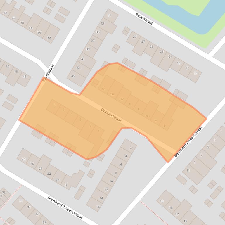 Kaart van postcodegebied 2983BH.