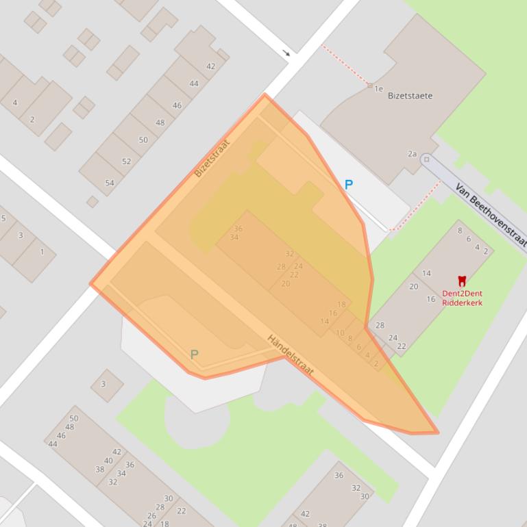 Kaart van postcodegebied 2983BJ.